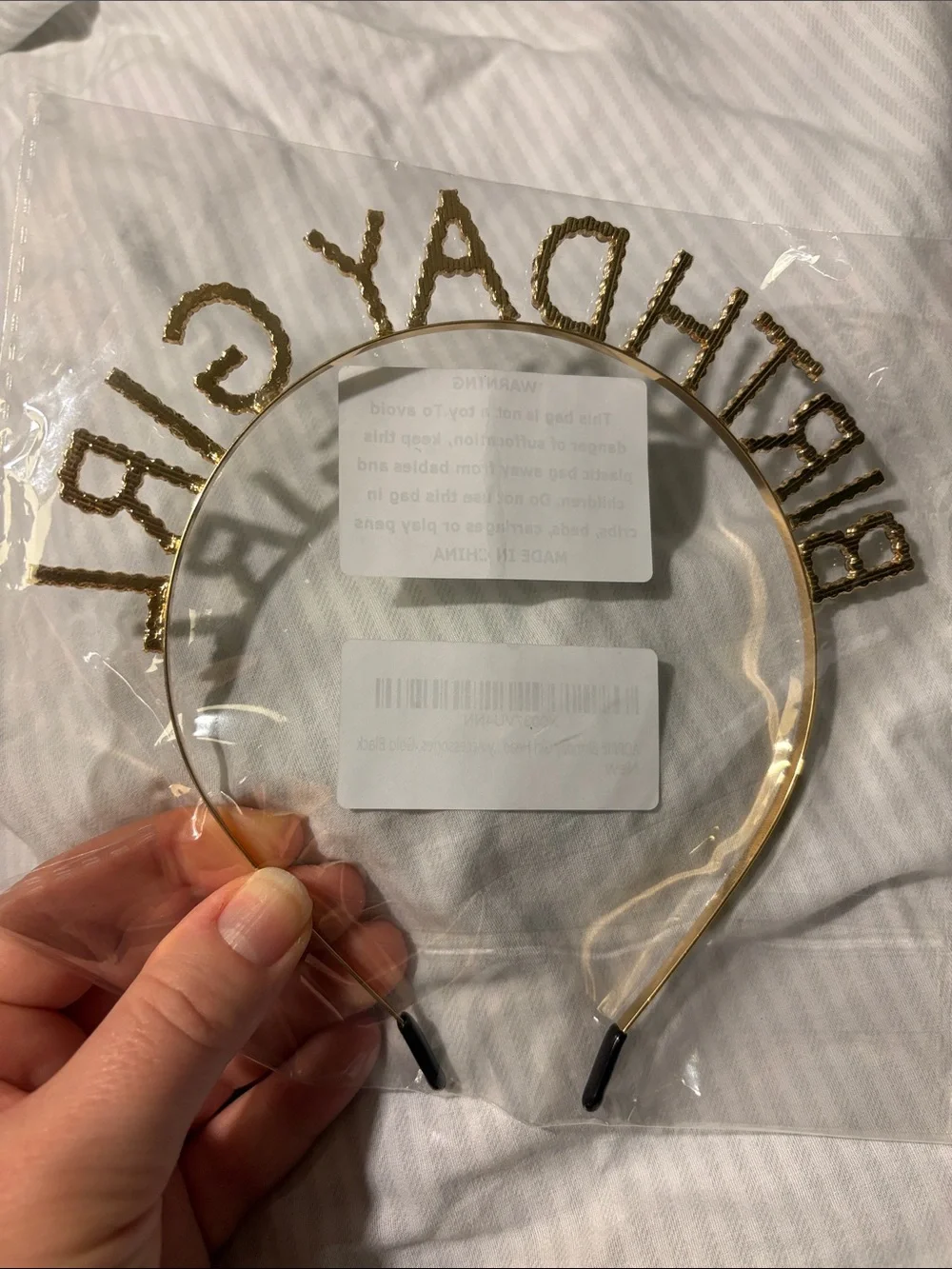Birthday Girl Headband - Gold and Black